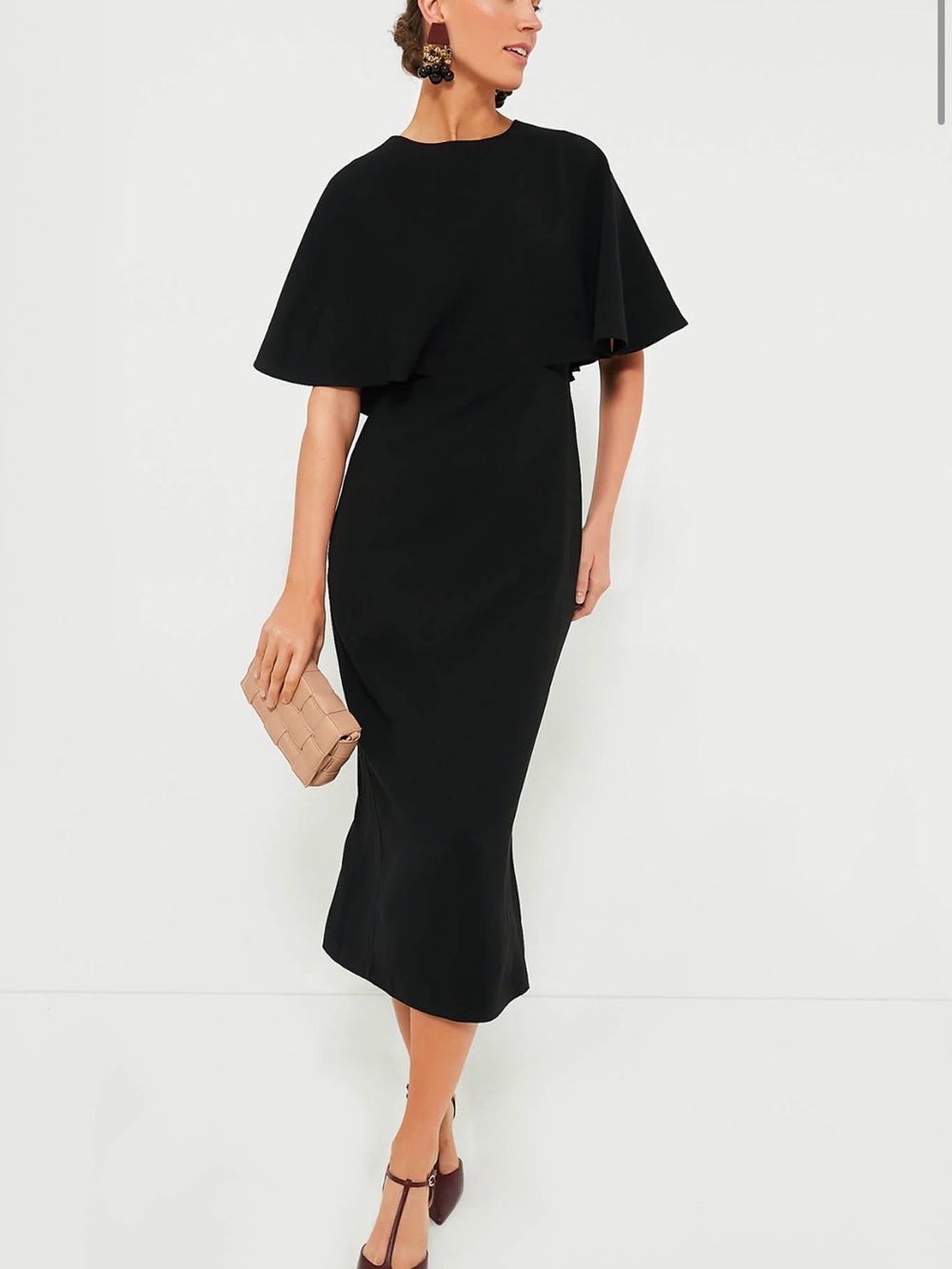 TUCKERNUCK Black Cape Leah Dress Size 12 / Large NWT